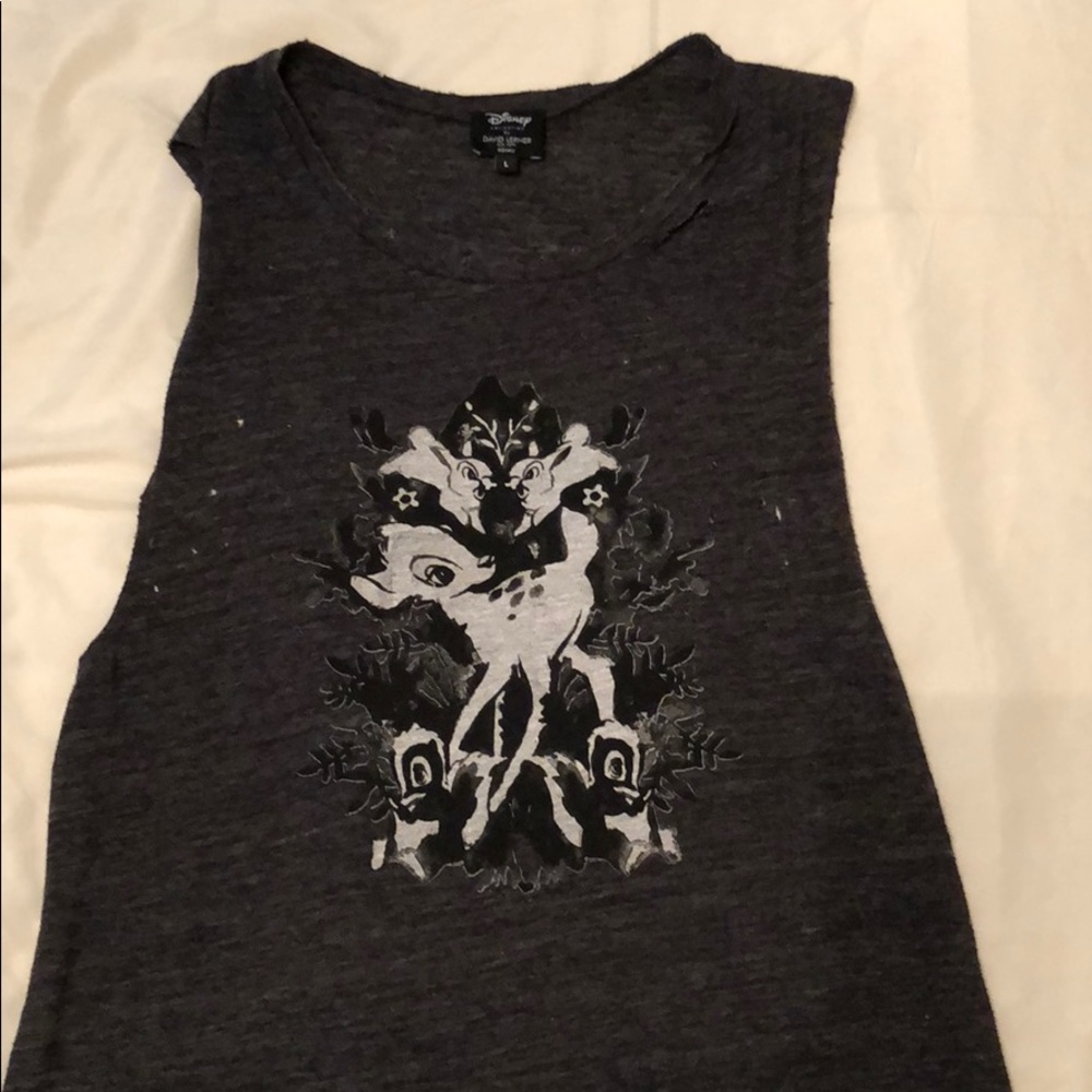 David Lerner graphic distressed Bambi muscle tank